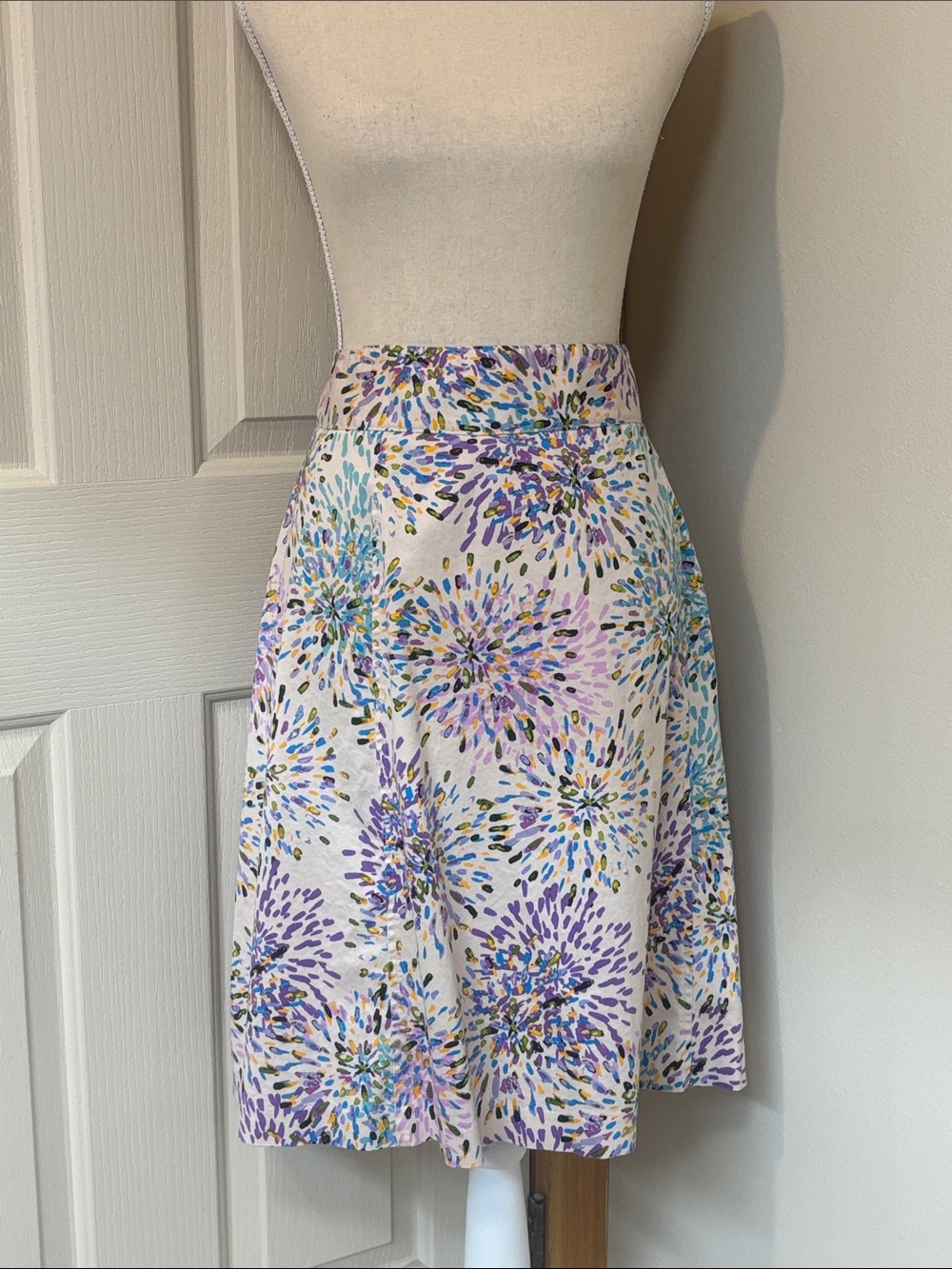 Lane Bryant Lavender Floral Burst A-Line Skirt